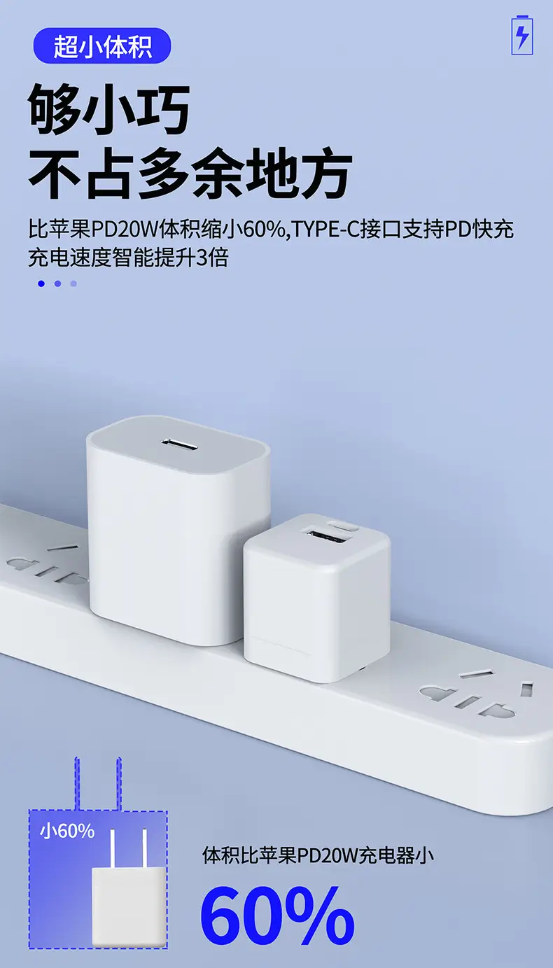 Gallium Nitride 20W Mini Charger for Apple Huawei 3C Flash — feature 6
