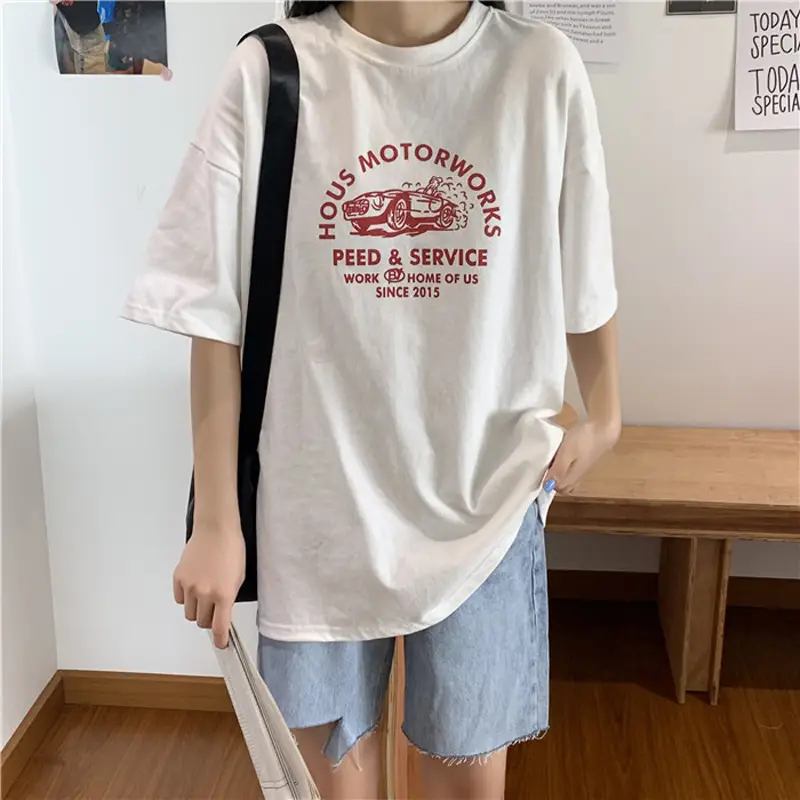 Women Korean Style Loose T-Shirt Large Size Dropshipping
