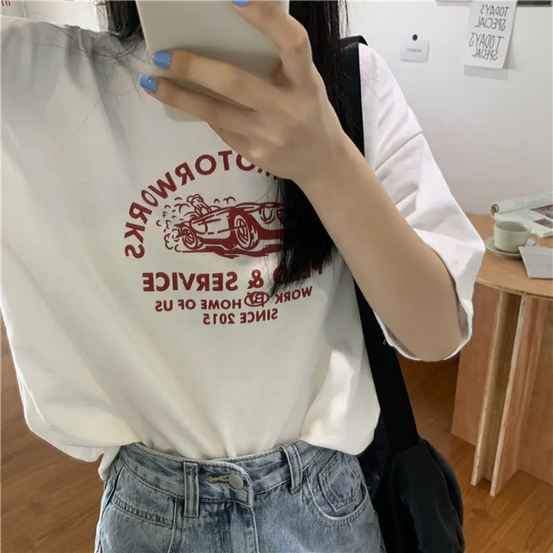Women Korean Style Loose T-Shirt Large Size Dropshipping