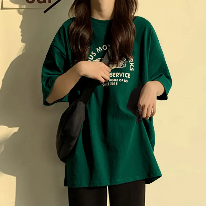 Women Korean Style Loose T-Shirt Large Size Dropshipping