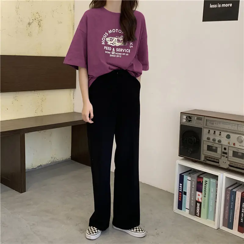 Women Korean Style Loose T-Shirt Large Size Dropshipping