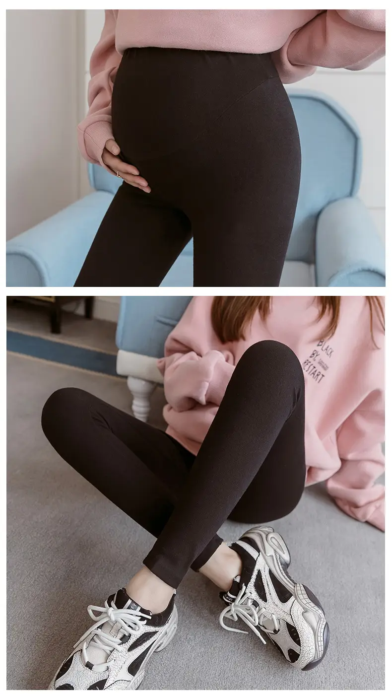Maternity Solid Color Leggings Spring Autumn Belly Support Pants — feature 10