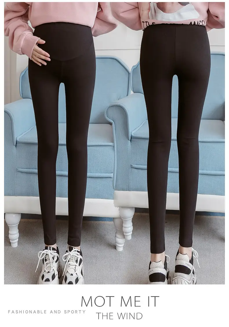 Maternity Solid Color Leggings Spring Autumn Belly Support Pants — feature 11