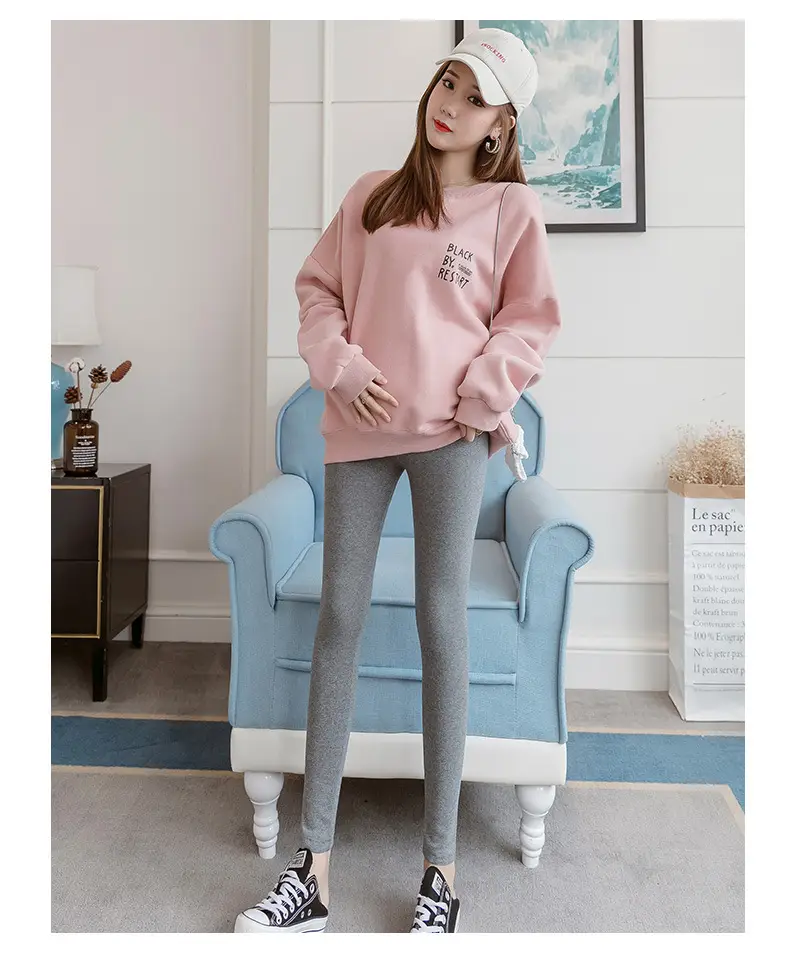 Maternity Solid Color Leggings Spring Autumn Belly Support Pants — feature 12