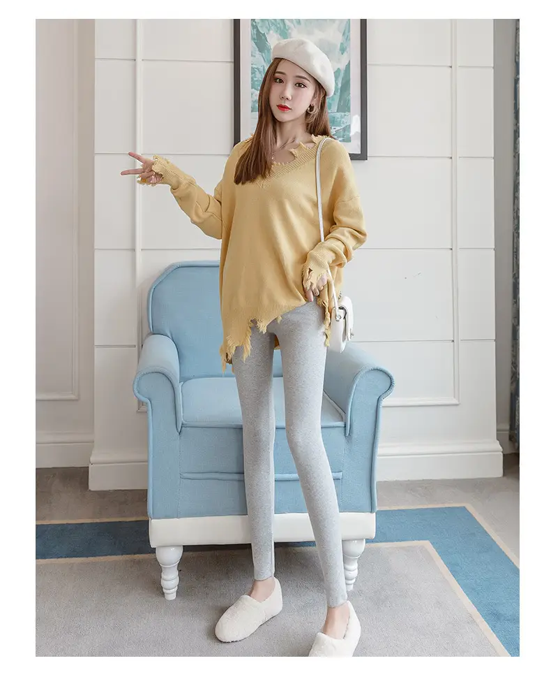 Maternity Solid Color Leggings Spring Autumn Belly Support Pants — feature 16