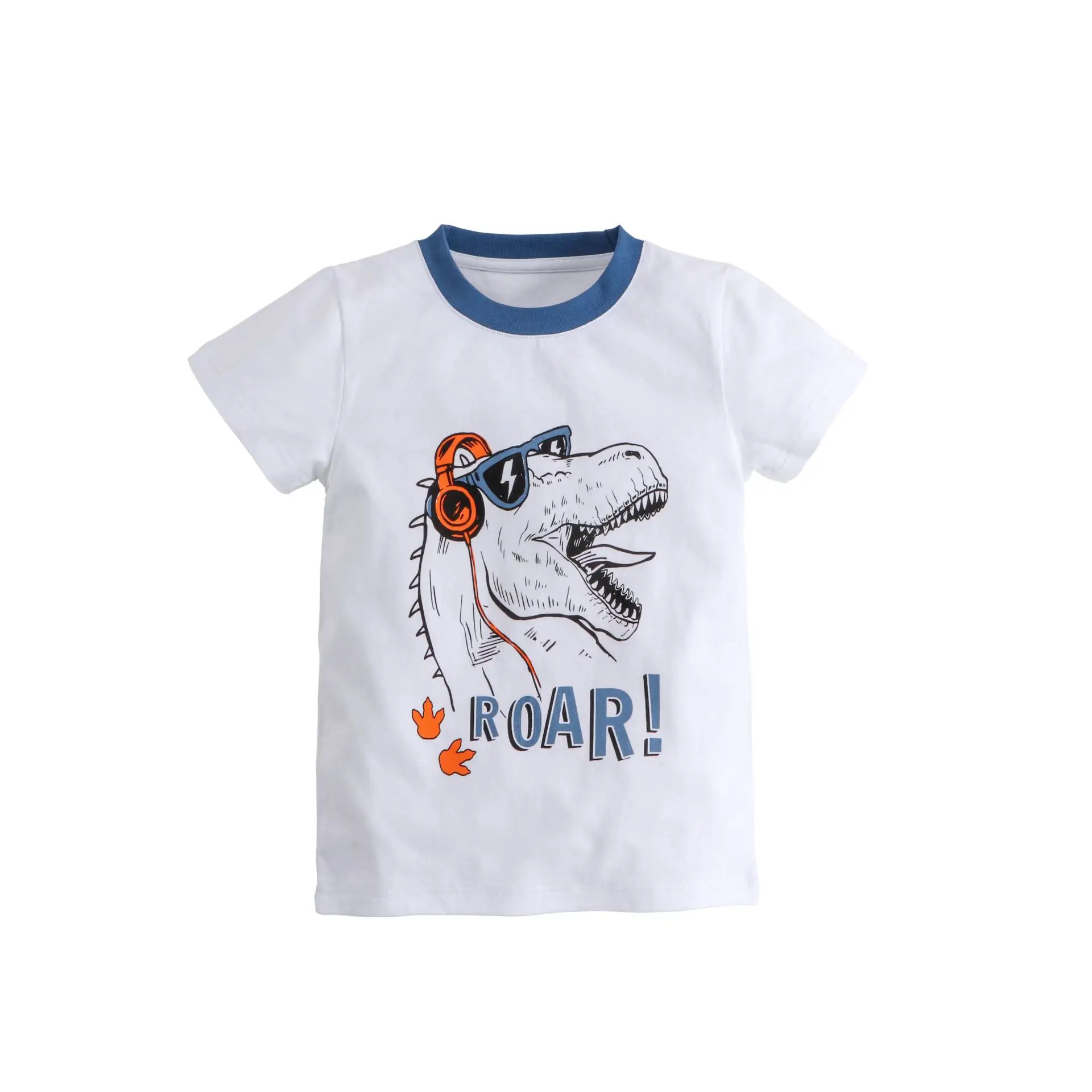2025 Kids T-Shirt Korean Style Cartoon Dinosaur White - Image 5