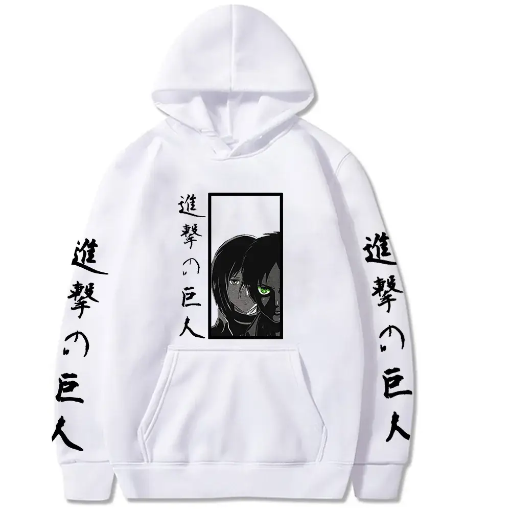 Pink Attack on Titan Eren Yeager Hooded Sweatshirt - Image 13