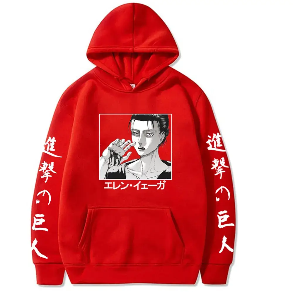 Pink Attack on Titan Eren Yeager Hooded Sweatshirt - Image 9