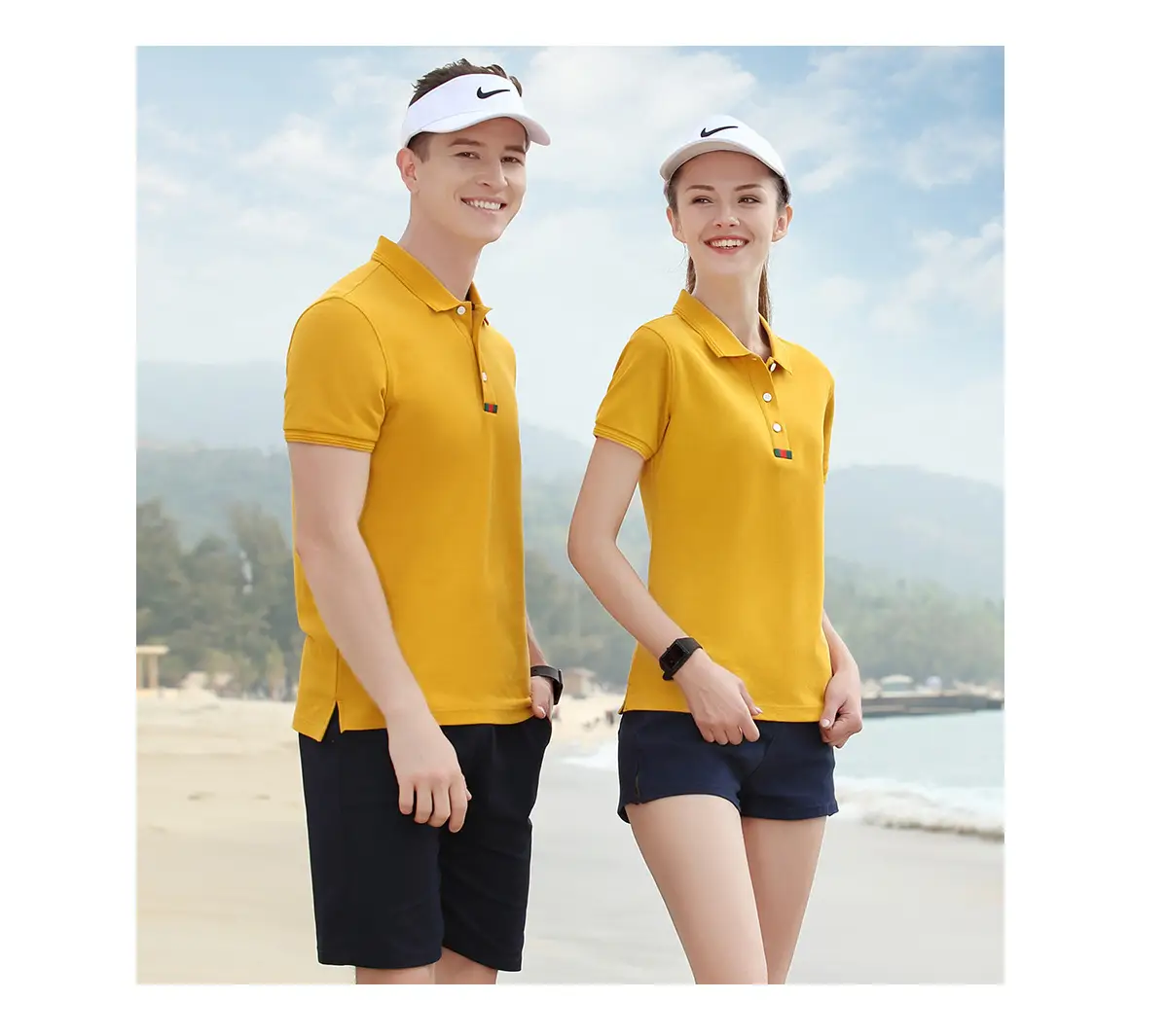 Men's White Polo Shirt with Logo Embroidery — feature 8