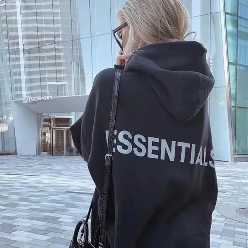 Orange Velvet Hoodie Essentials Winter Men Women - Image 19