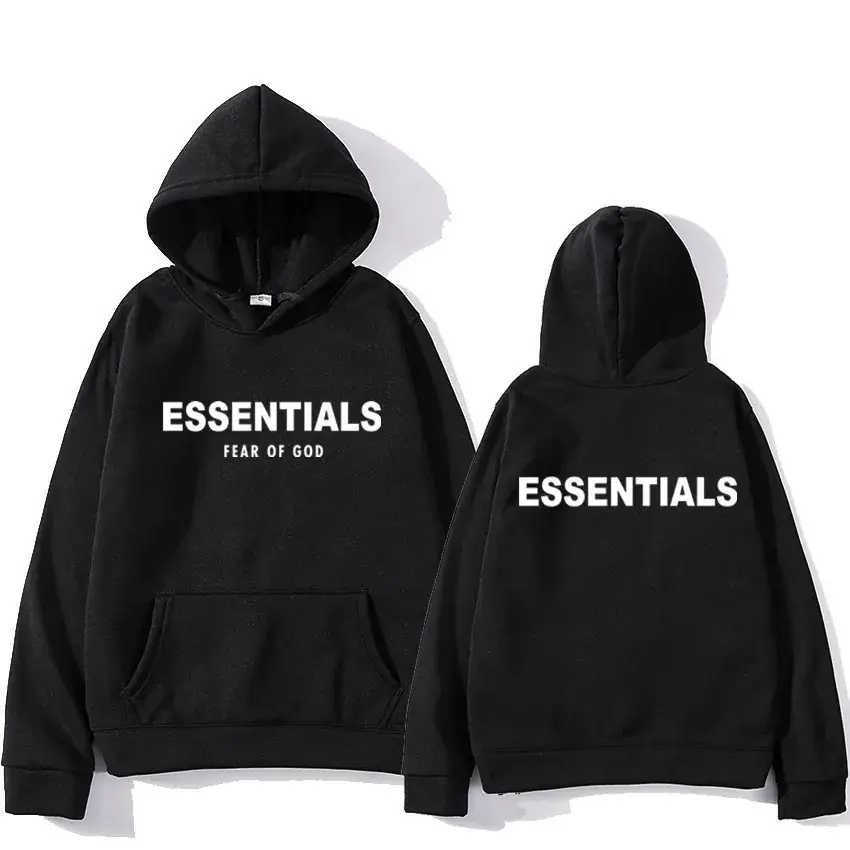 Orange Velvet Hoodie Essentials Winter Men Women - Image 23