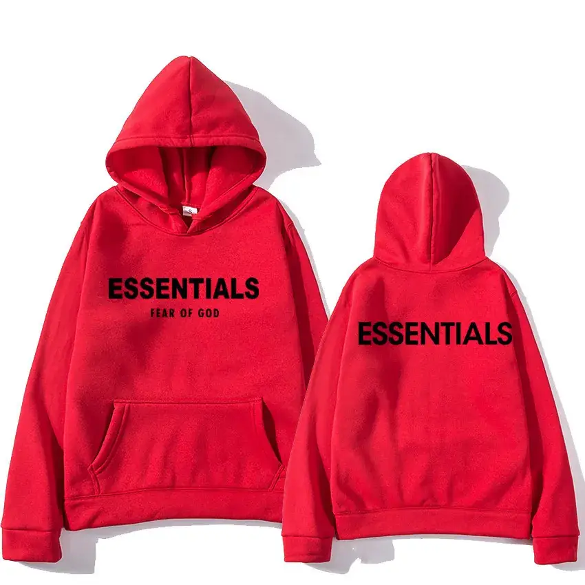 Orange Velvet Hoodie Essentials Winter Men Women - Image 18