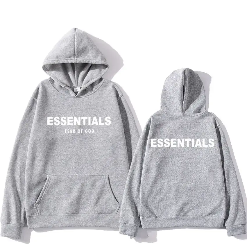 Orange Velvet Hoodie Essentials Winter Men Women - Image 3