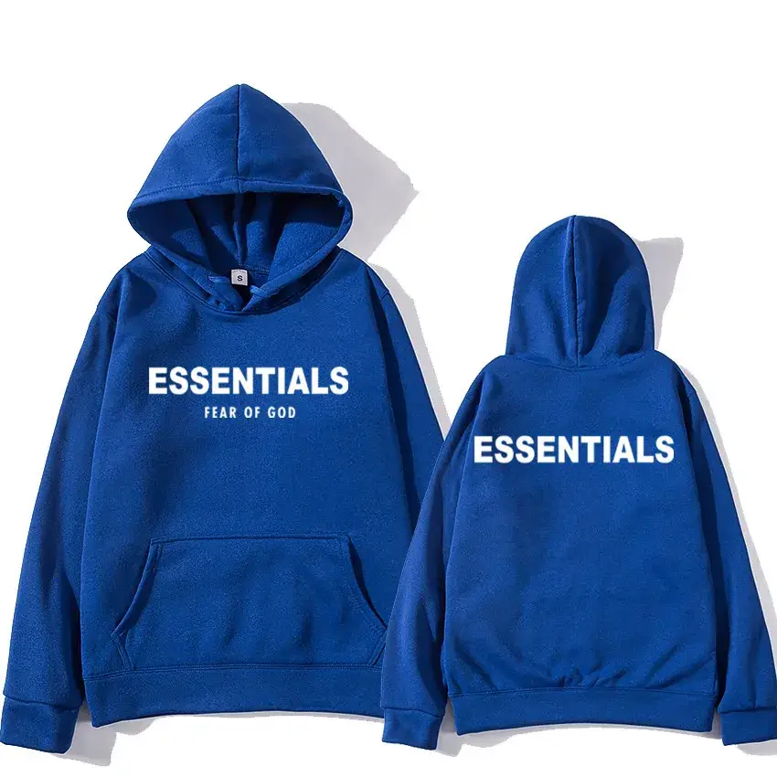 Orange Velvet Hoodie Essentials Winter Men Women - Image 5