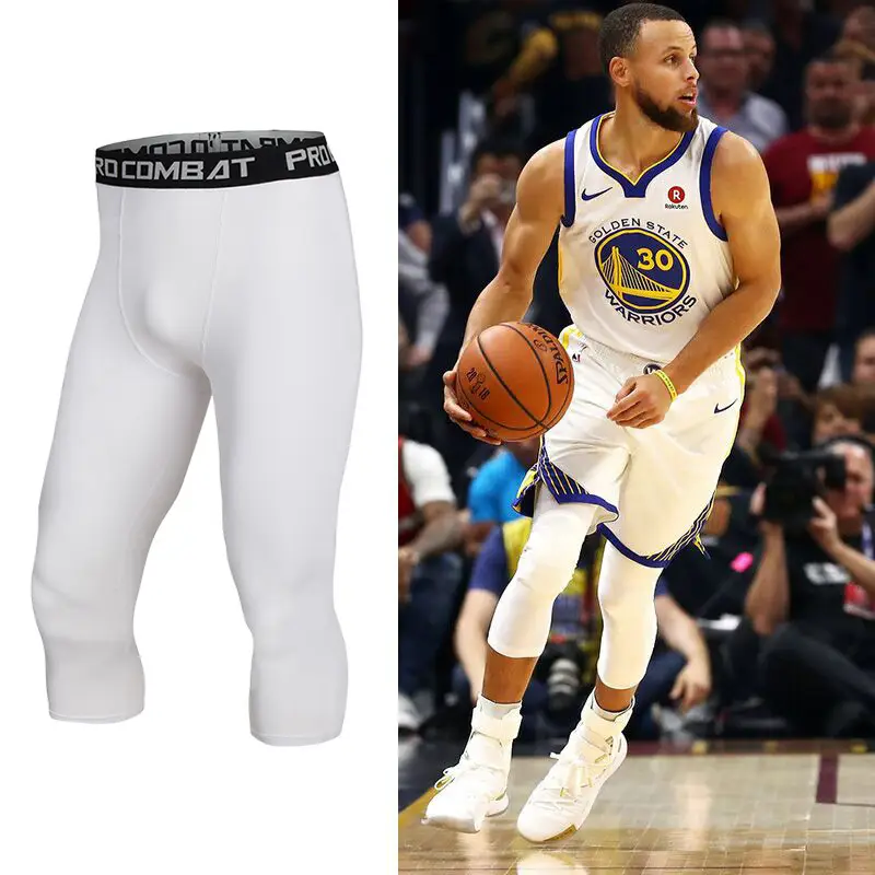 Men's Compression Sports Pants White Black Set - Image 4