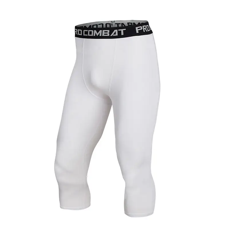 Men's Compression Sports Pants White Black Set - Image 2