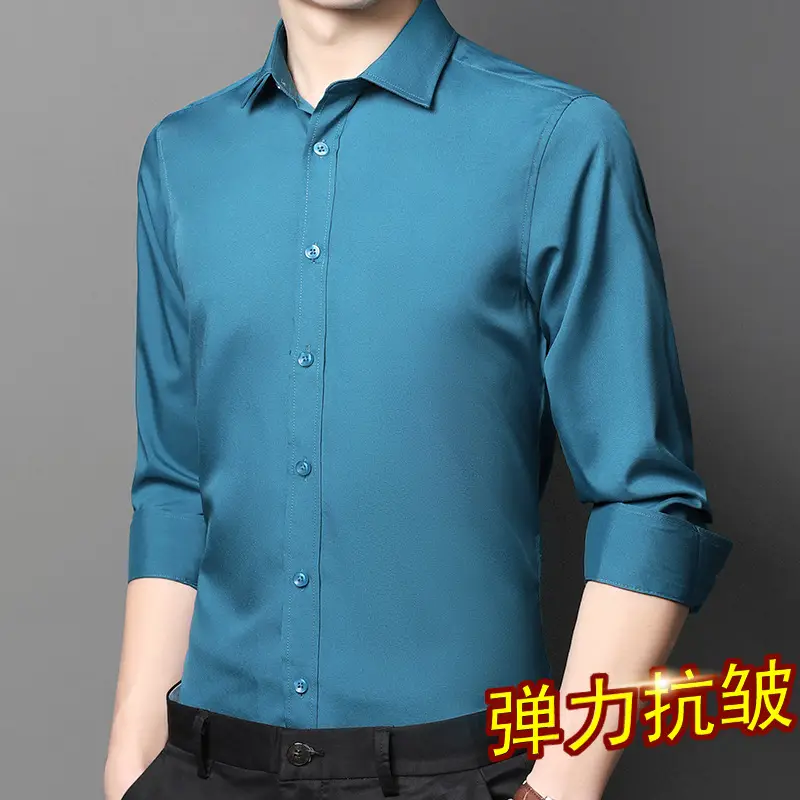Men's Pink Long Sleeve Cotton Shirt with 3/4 Sleeves - Image 17