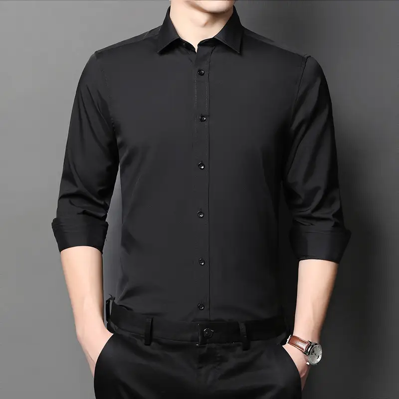 Men's Pink Long Sleeve Cotton Shirt with 3/4 Sleeves - Image 2