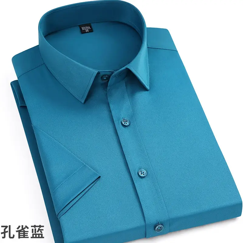 Men's Pink Long Sleeve Cotton Shirt with 3/4 Sleeves - Image 13