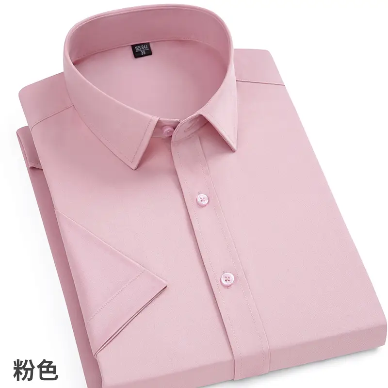 Men's Pink Long Sleeve Cotton Shirt with 3/4 Sleeves - Image 16