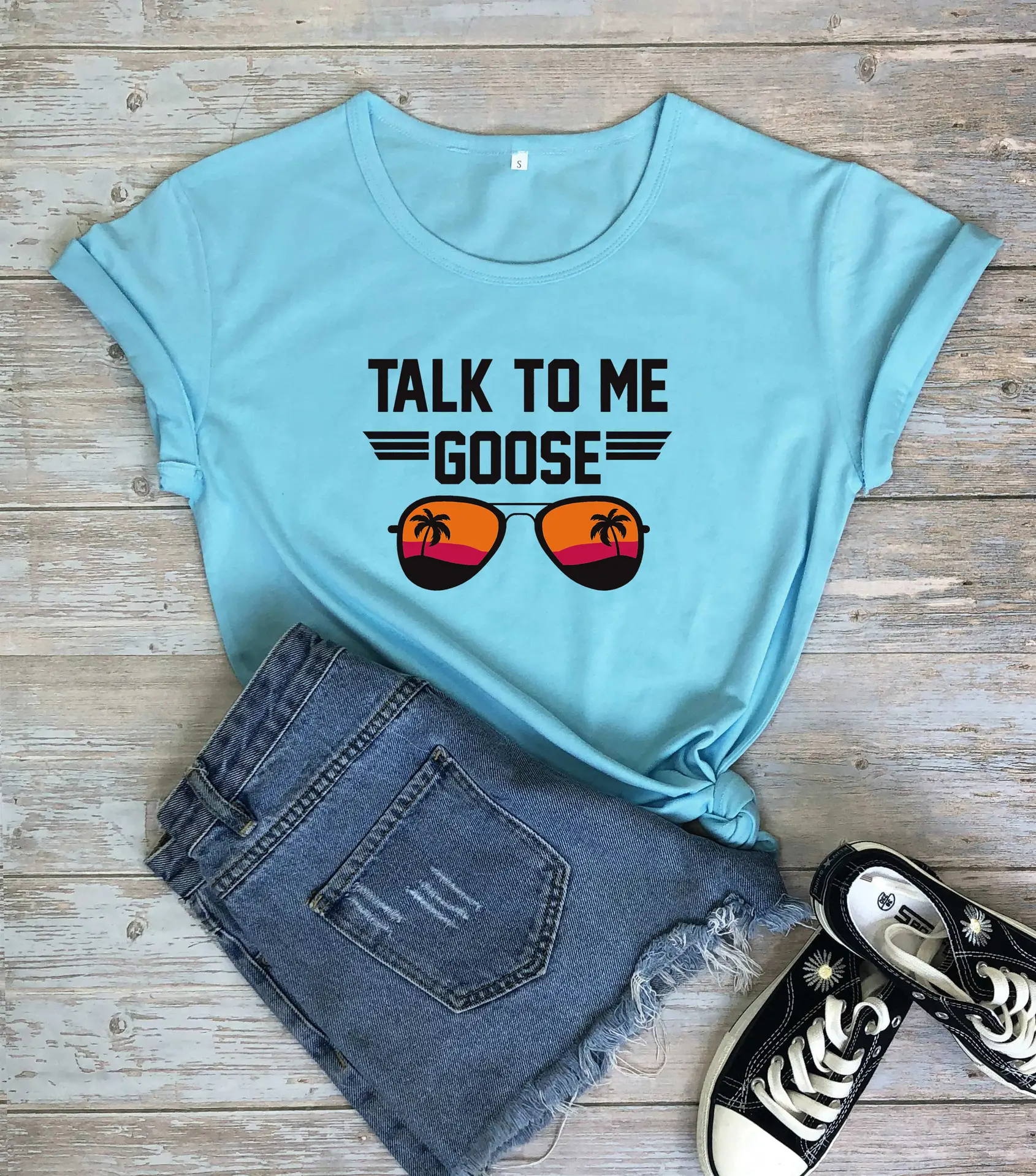 Talk to Me Color Printed Loose Short Sleeve T-Shirt - Image 11