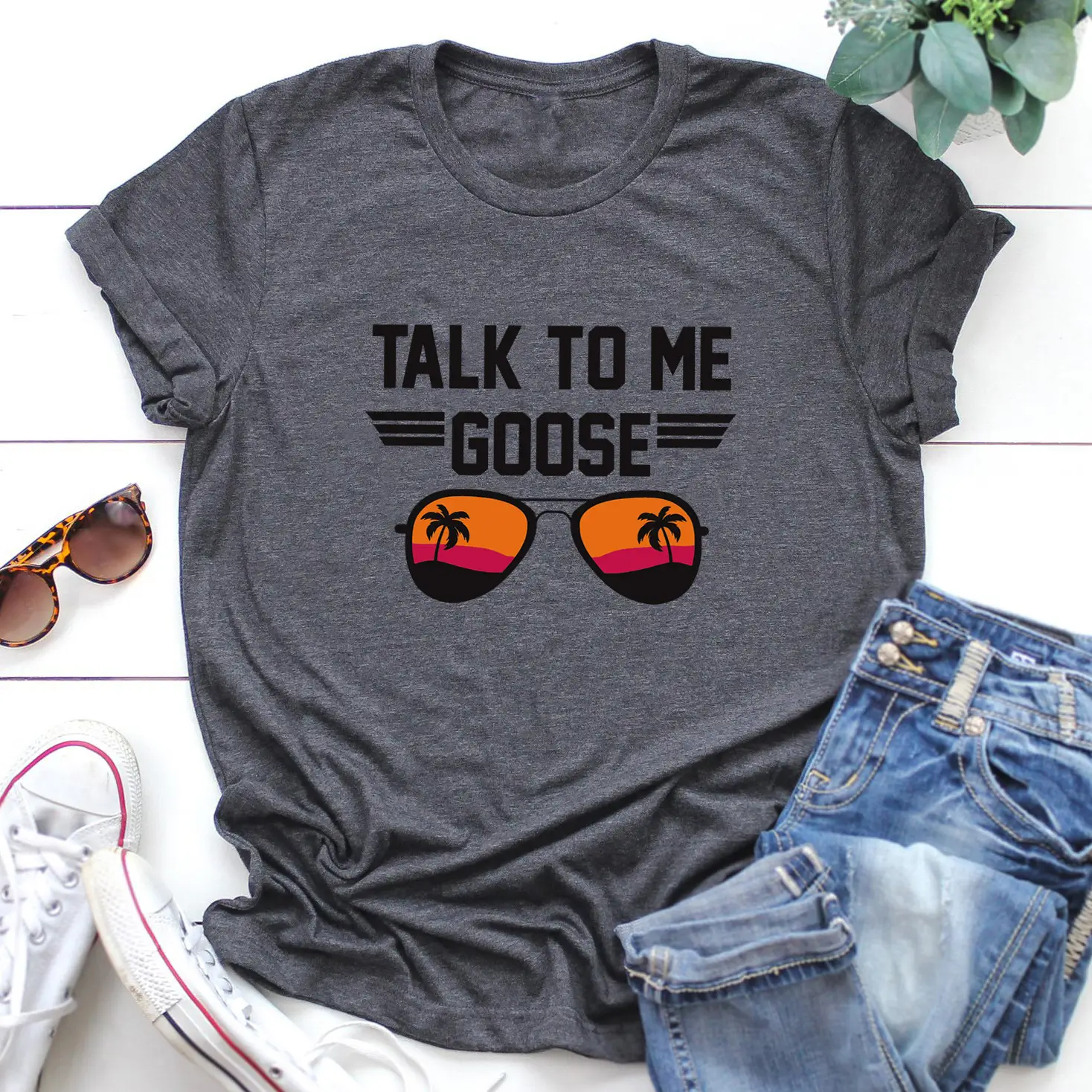 Talk to Me Color Printed Loose Short Sleeve T-Shirt - Image 12