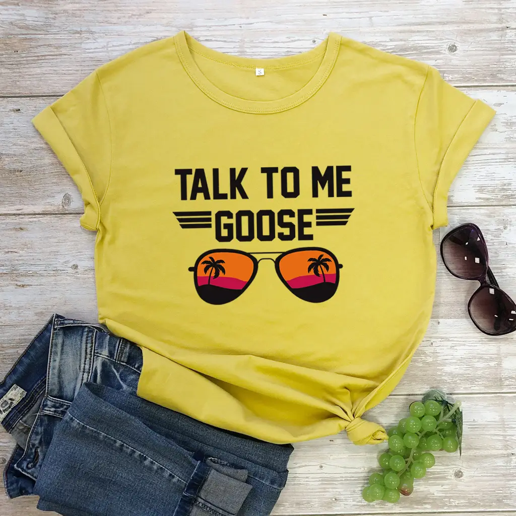 Talk to Me Color Printed Loose Short Sleeve T-Shirt - Image 13
