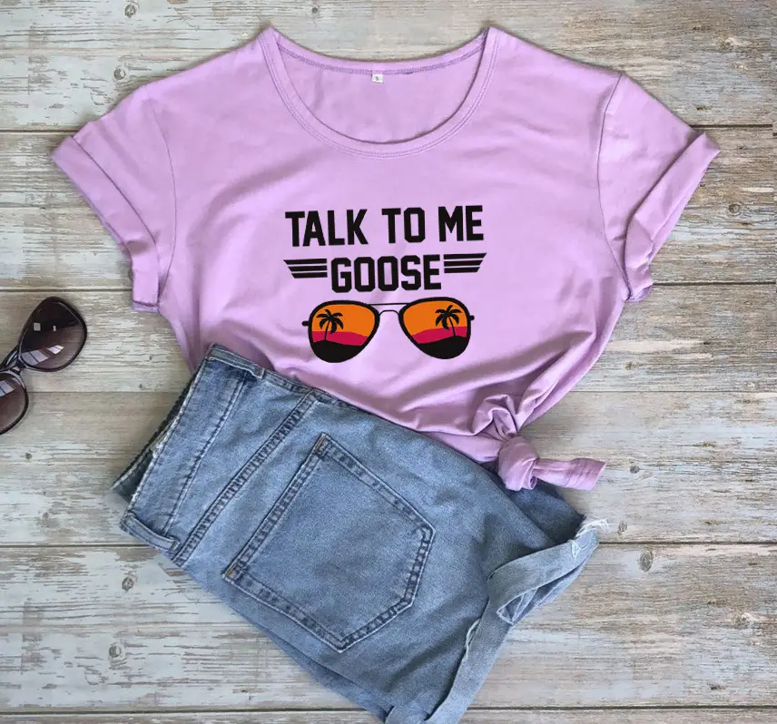 Talk to Me Color Printed Loose Short Sleeve T-Shirt - Image 15