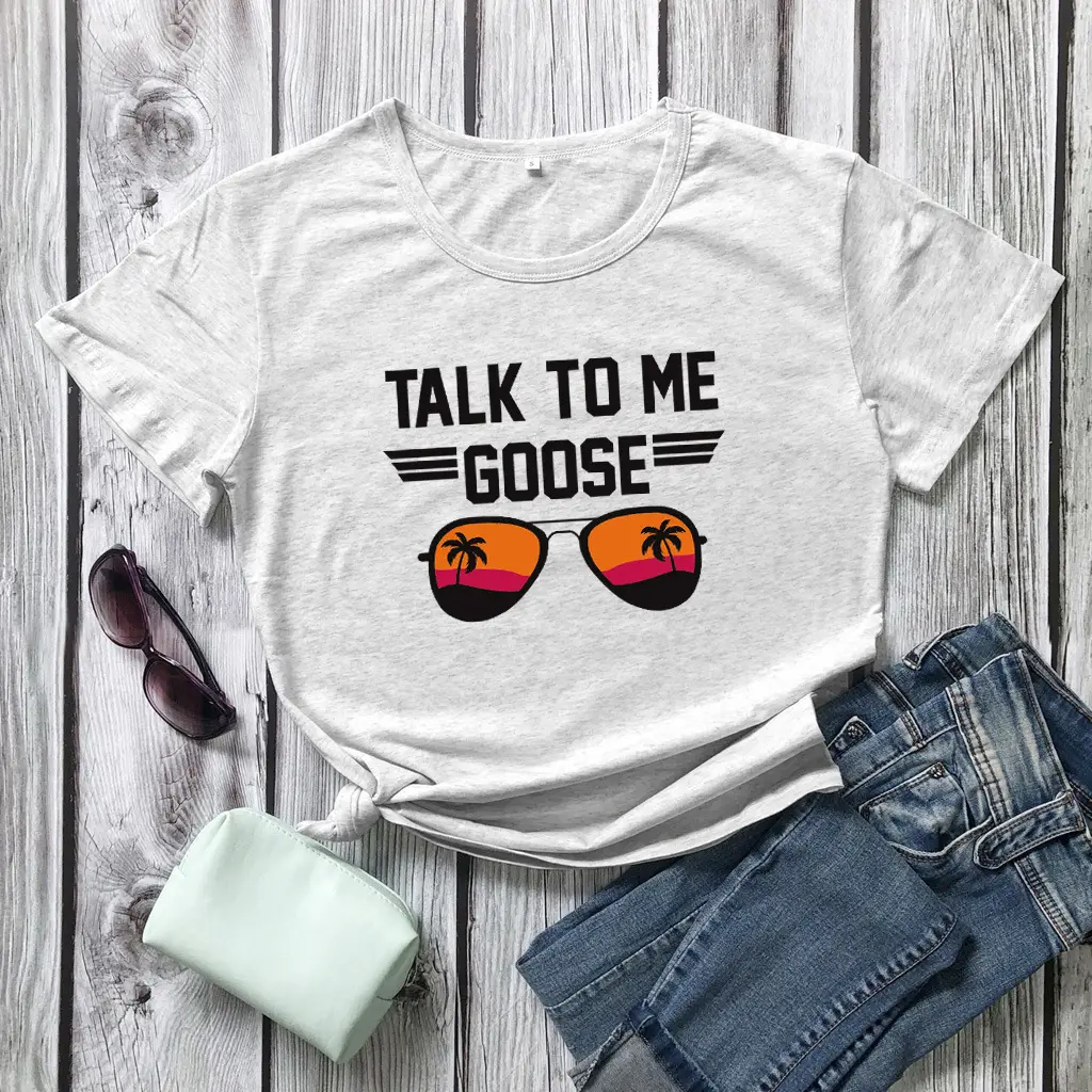 Talk to Me Color Printed Loose Short Sleeve T-Shirt - Image 16