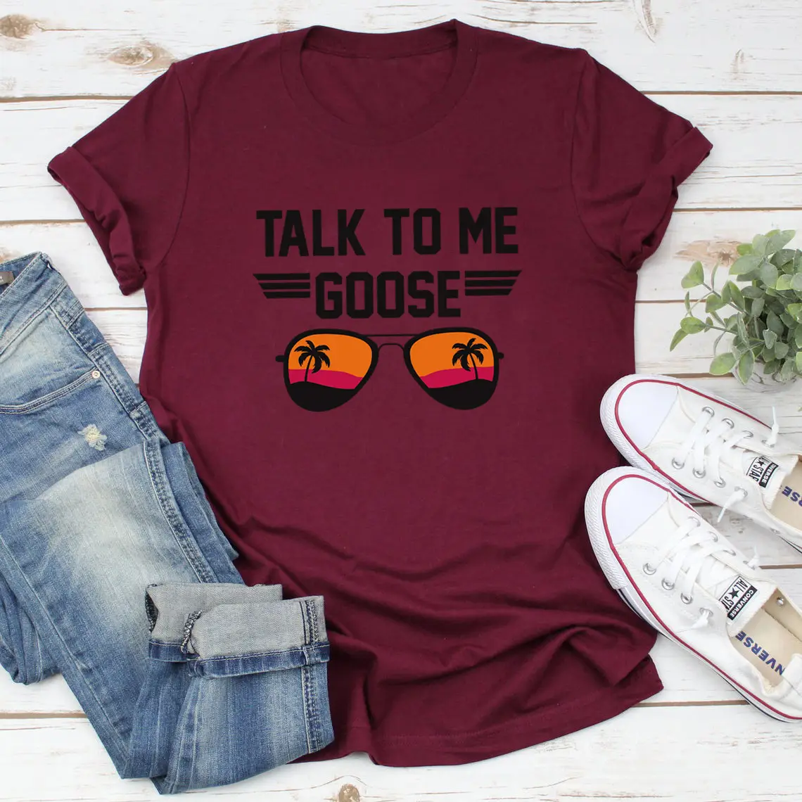 Talk to Me Color Printed Loose Short Sleeve T-Shirt - Image 7