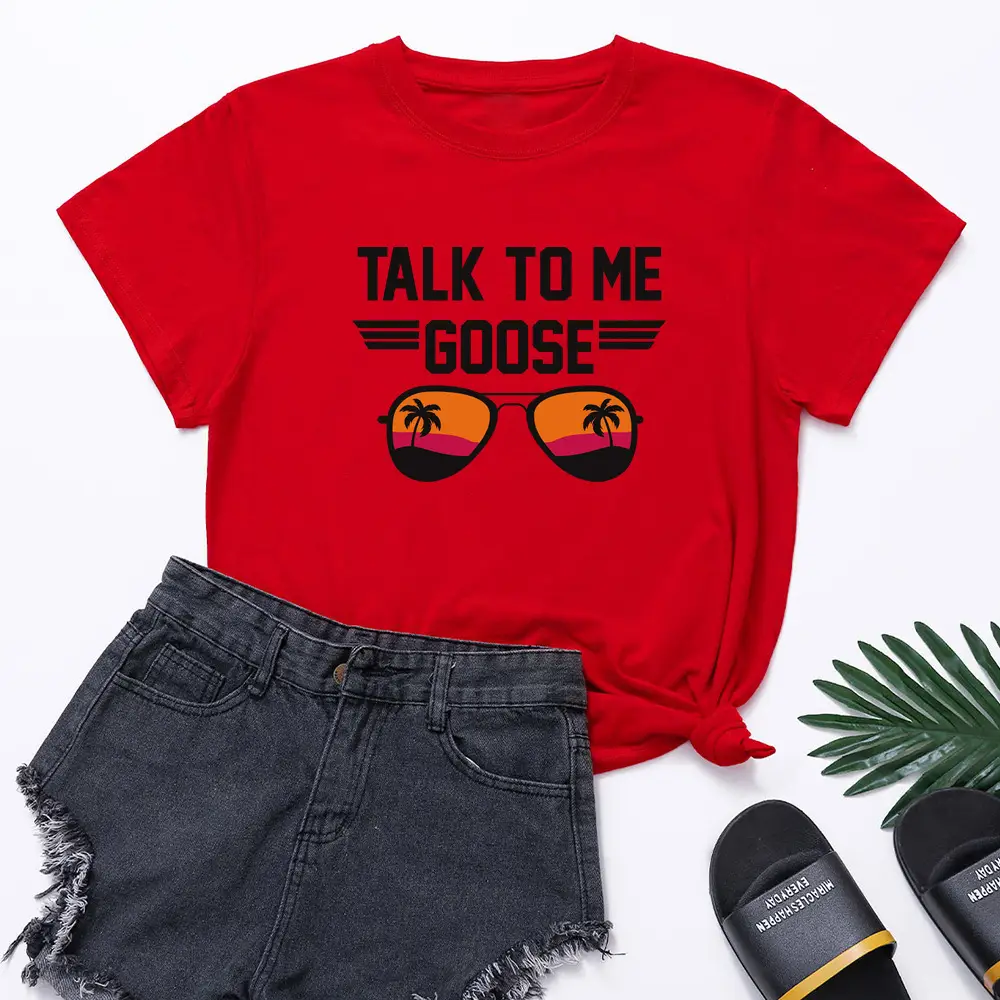 Talk to Me Color Printed Loose Short Sleeve T-Shirt - Image 9