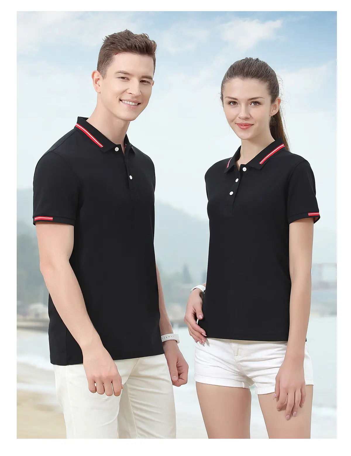 Men Navy Polo Shirt Short Sleeve Business Casual — feature 11