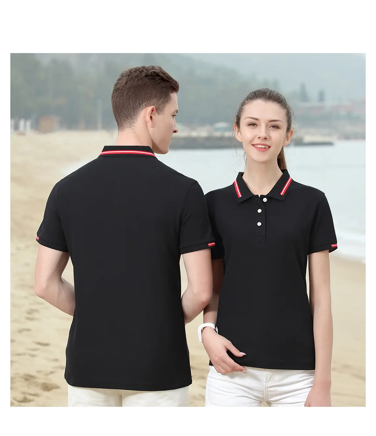 Men Navy Polo Shirt Short Sleeve Business Casual — feature 12