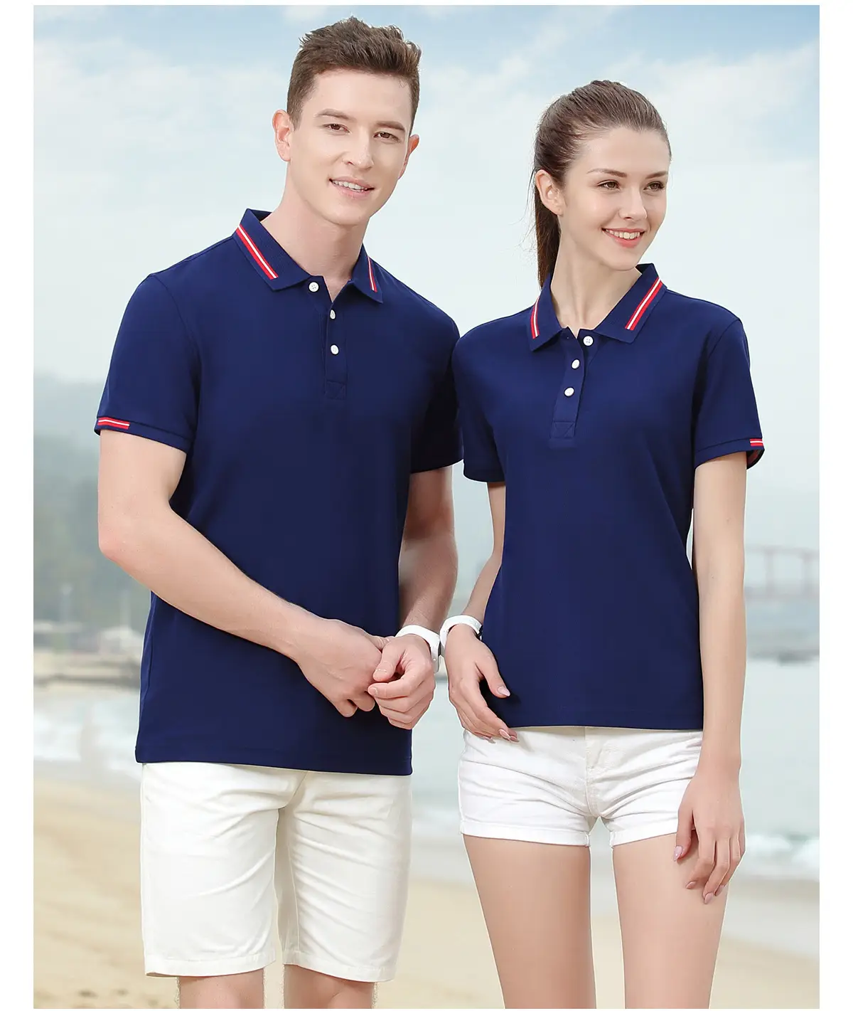 Men Navy Polo Shirt Short Sleeve Business Casual — feature 14