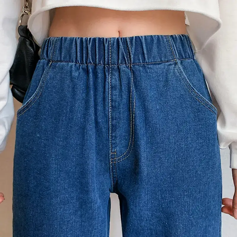 Loose Elastic Waist Spring Cropped Harem Pants for Women - Image 5