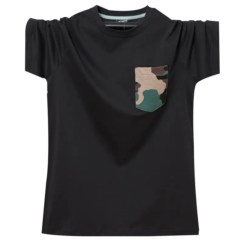 Men Black Camo Graphic T-Shirt Loose Fit Cotton - Image 6