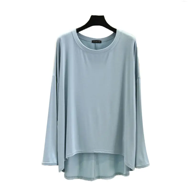 Women's White Long Sleeve T-Shirt Plus Size - Image 32