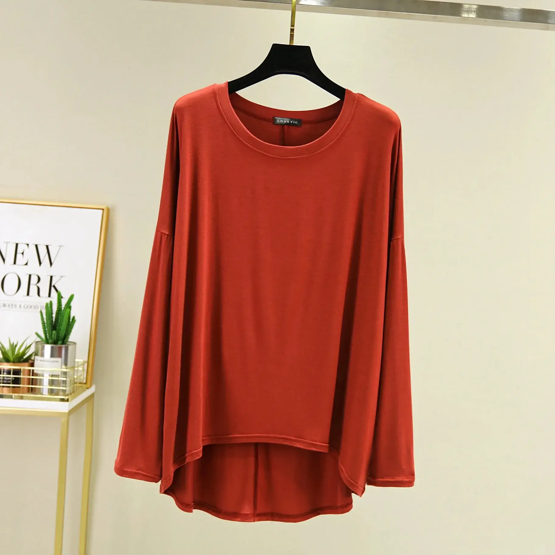 Women's White Long Sleeve T-Shirt Plus Size - Image 4