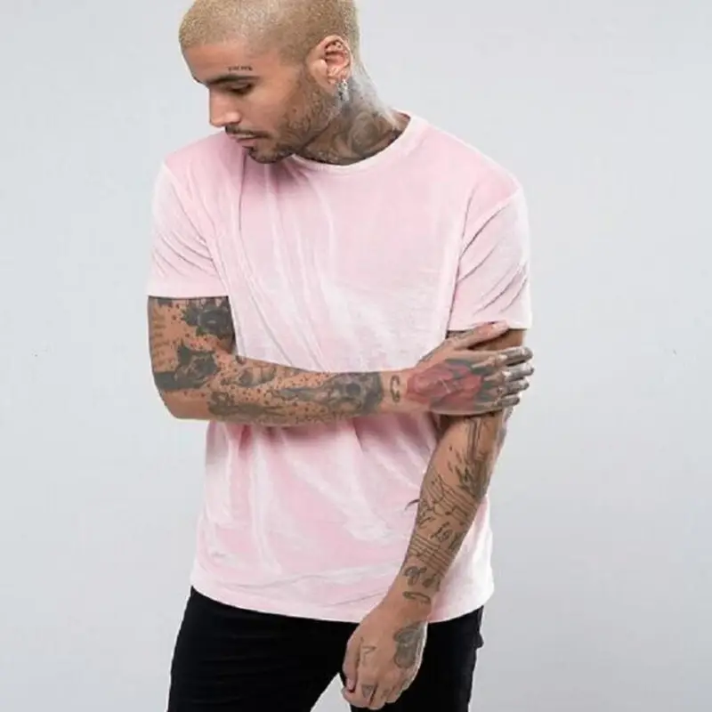 Men's Velvet T-Shirt Gold Short Sleeve European Size 14 - Image 14