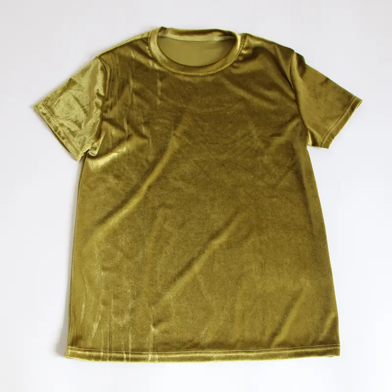 Men's Velvet T-Shirt Gold Short Sleeve European Size 14 - Image 10