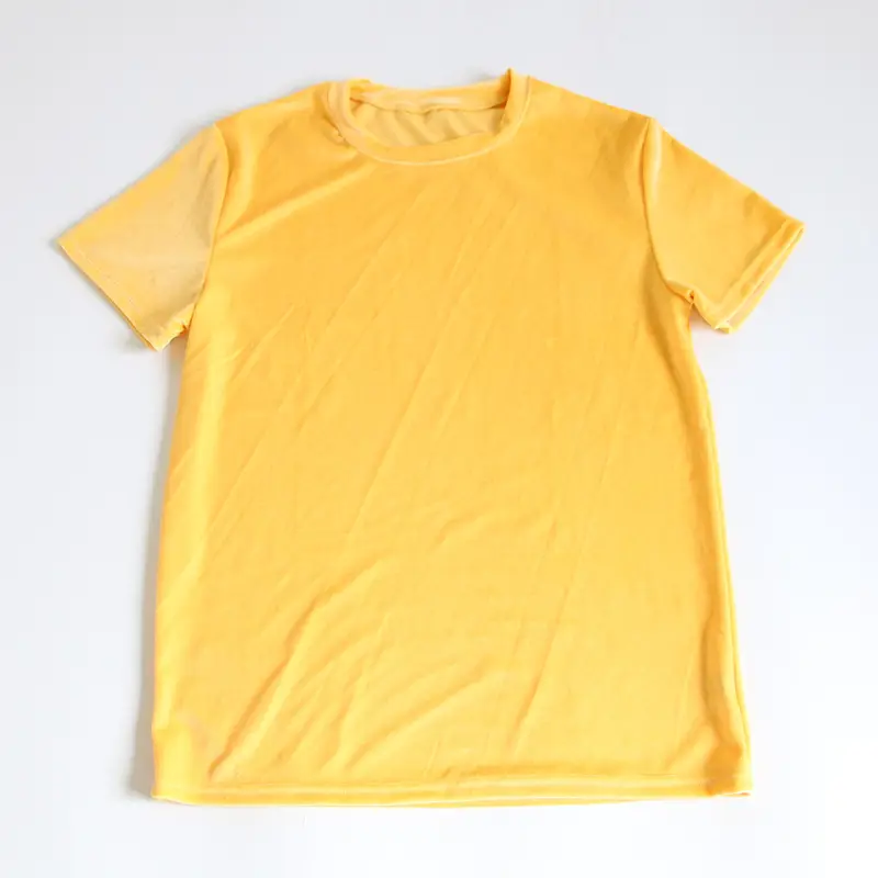 Men's Velvet T-Shirt Gold Short Sleeve European Size 14 - Image 7