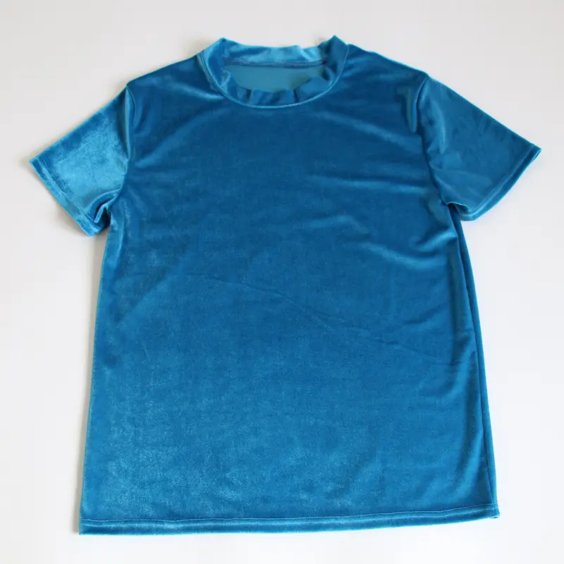 Men's Velvet T-Shirt Gold Short Sleeve European Size 14 - Image 9