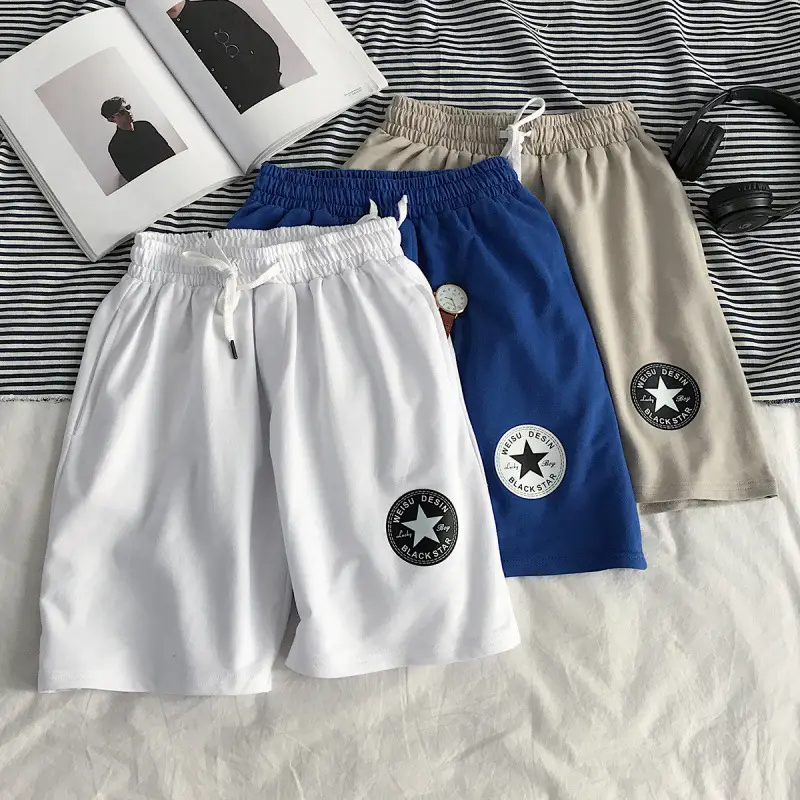 Men Black Printed Loose Shorts Medium Casual Pants - Image 9