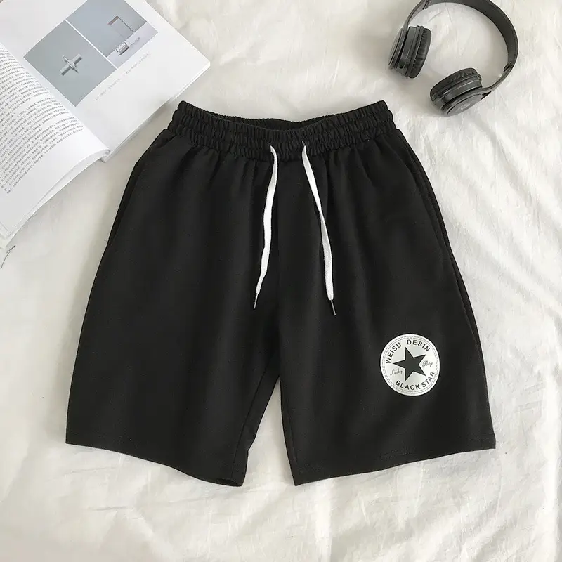 Men Black Printed Loose Shorts Medium Casual Pants - Image 4