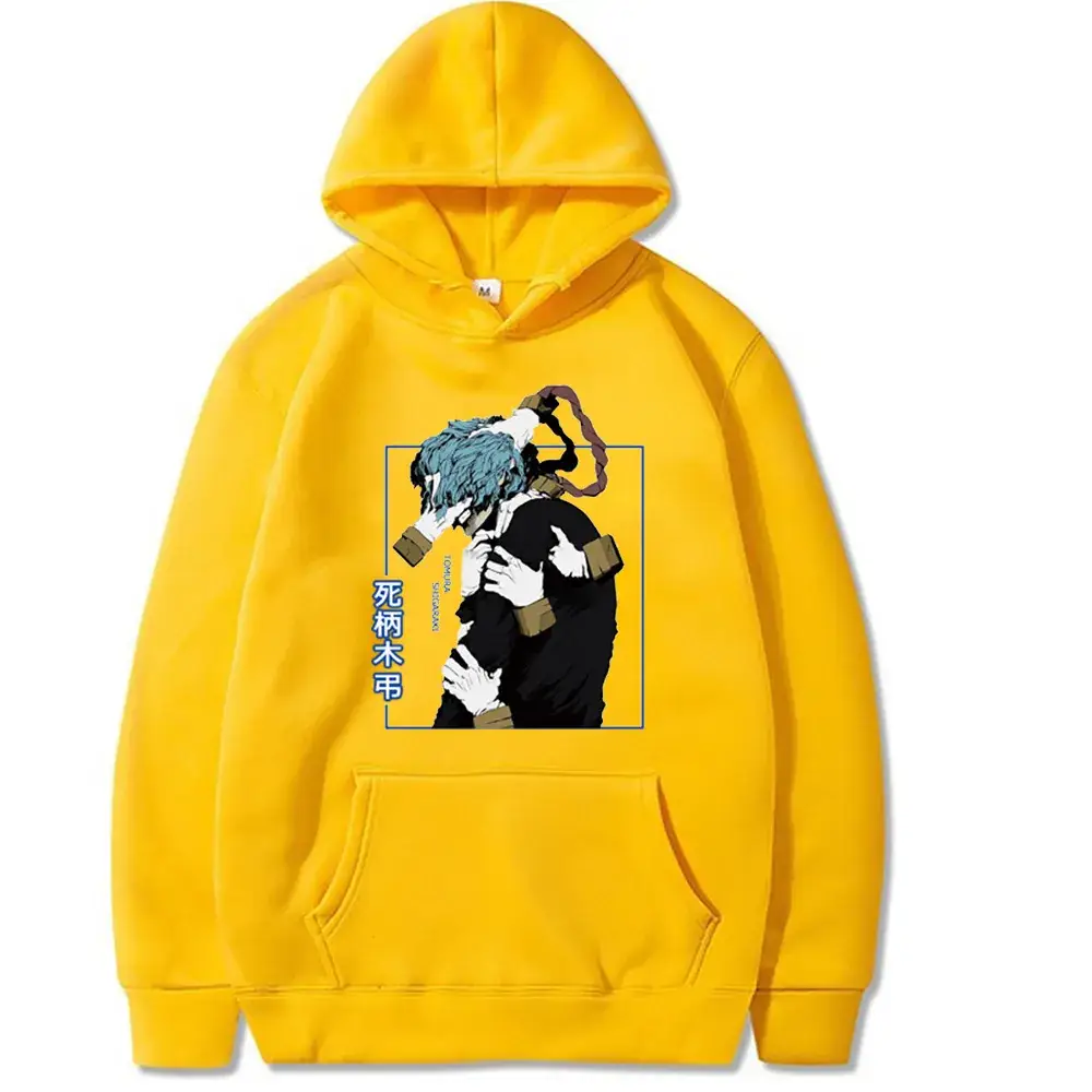 Men Hooded Sweatshirt Yellow Boku My Hero Academia Print - Image 14