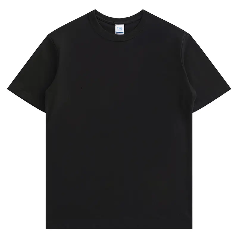 Men 210G Cotton T-Shirt Navy Blue Plain Short Sleeve - Image 2