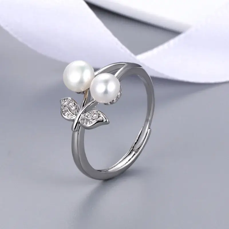 Japanese Pearl & Butterfly Adjustable Ring Gold - Image 6