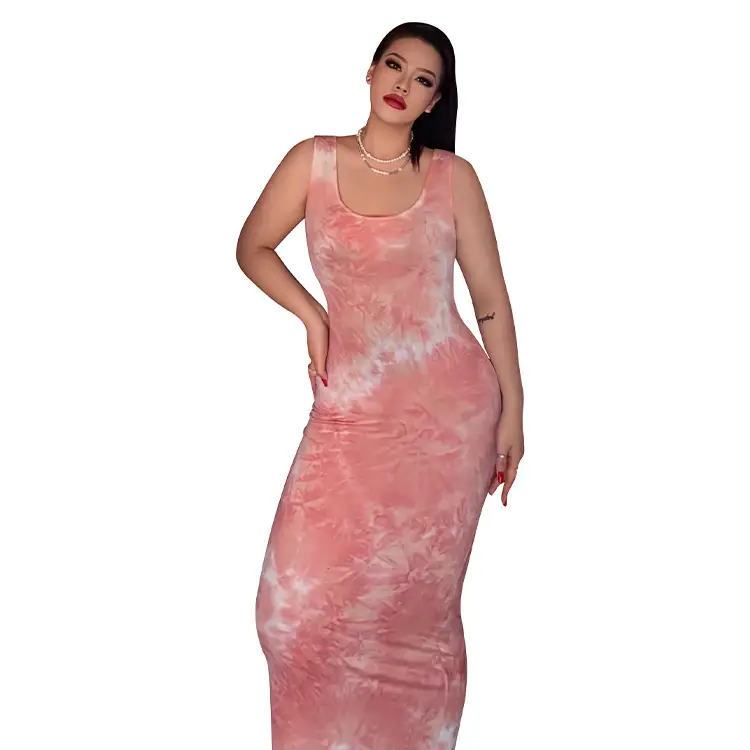 Sleeveless Tie-Dyed Sheath Dress for Women - Image 4