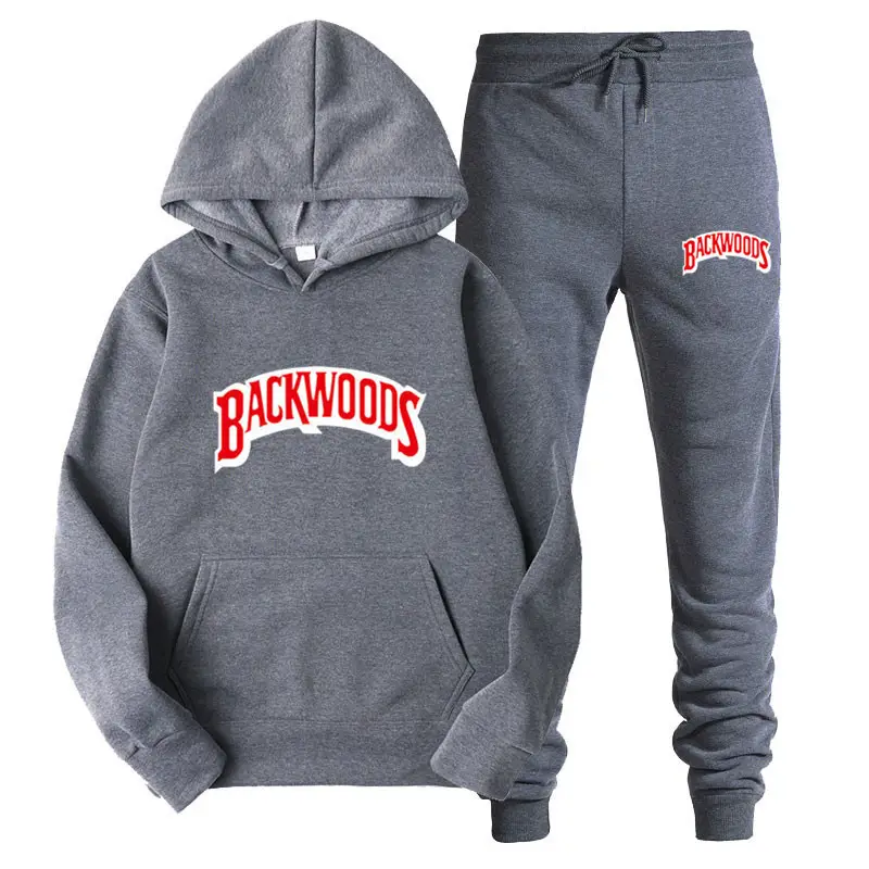 Men Grey Backwoods Hoodie & Pants Set - Image 16