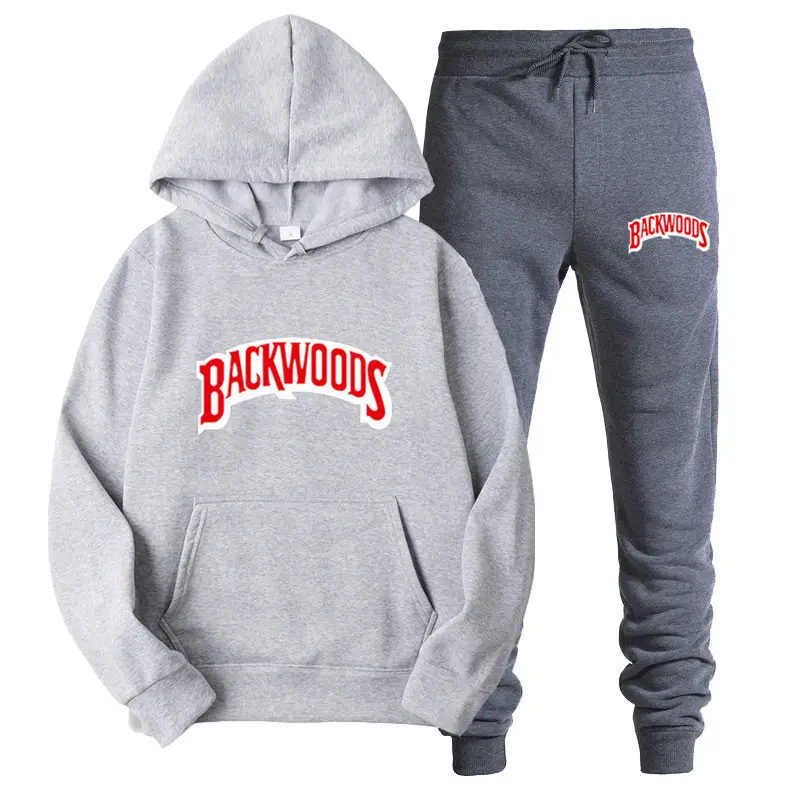 Men Grey Backwoods Hoodie & Pants Set - Image 18